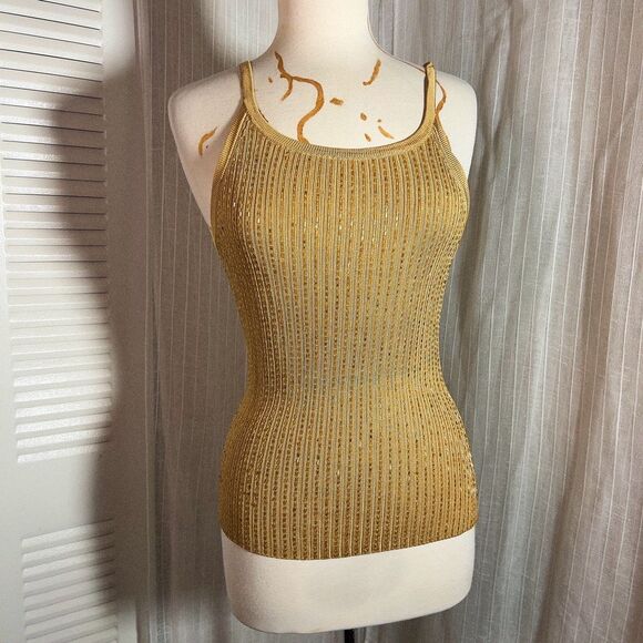 Adrianna Papéll | Women’s | Cardigans | XL | Vintage Gold Beaded Textured 2 Piec - Picture 2 of 6
